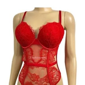 Victorias Secret Sexy
Bombshell Push Up Adds 2
Cups Lace Teddy Bodysuit